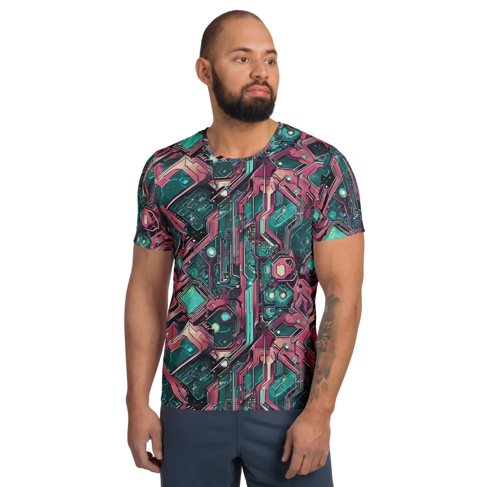 Magenta Mainframe on Men's Athletic T-Shirt — Front