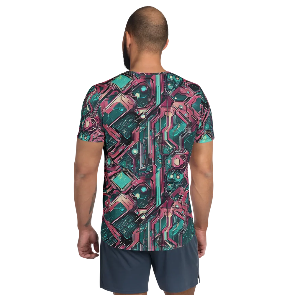 Magenta Mainframe on Men's Athletic T-Shirt — Back
