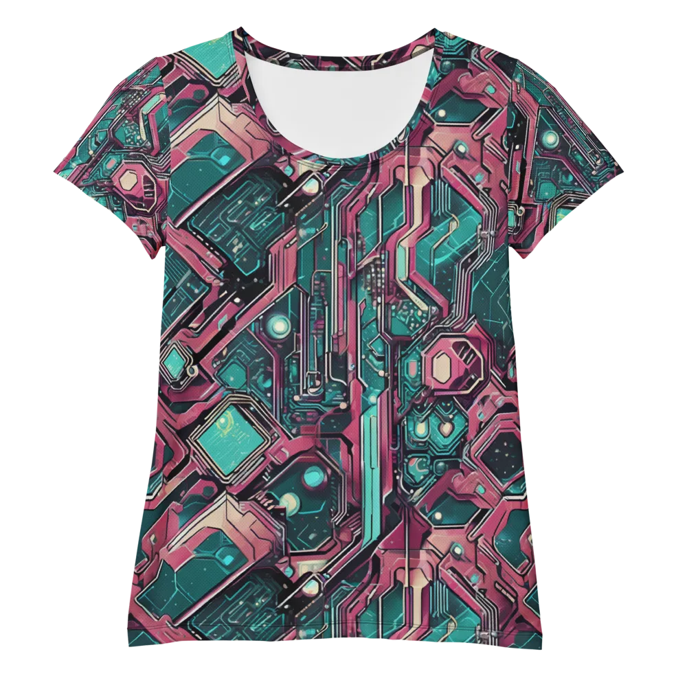 Magenta Mainframe on Women's Athletic T-Shirt — Front