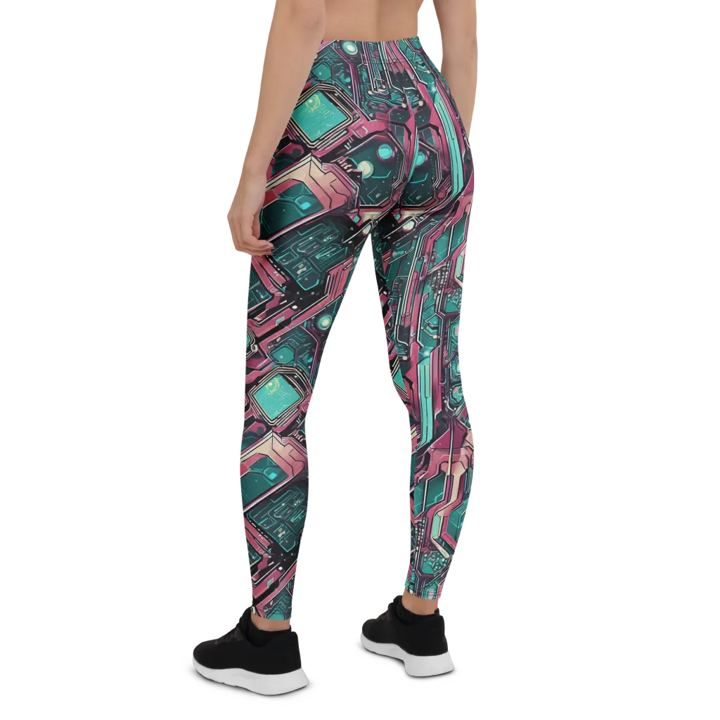 Magenta Mainframe on Leggings — Back
