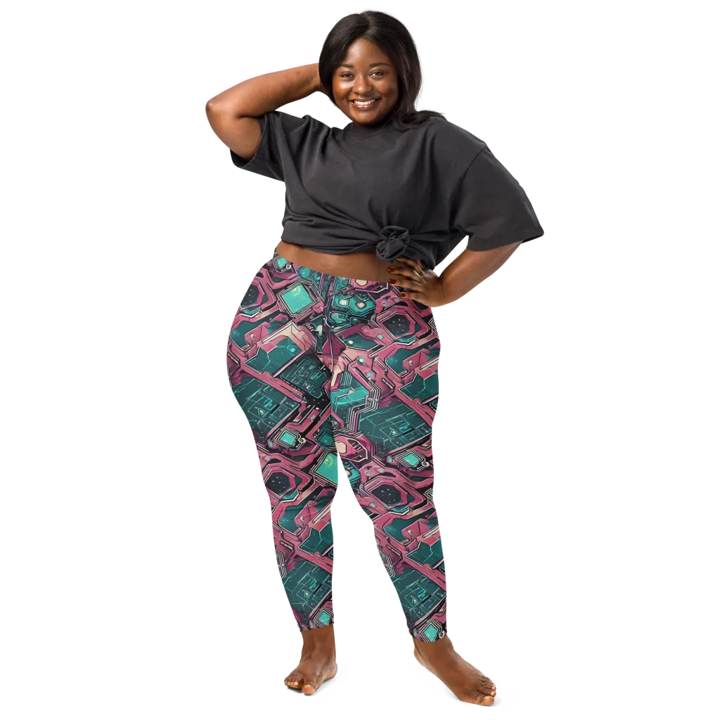 Magenta Mainframe on Leggings — Front