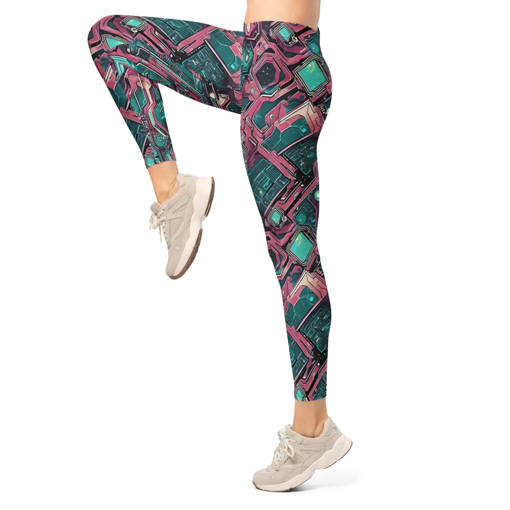 Magenta Mainframe on Leggings — Left