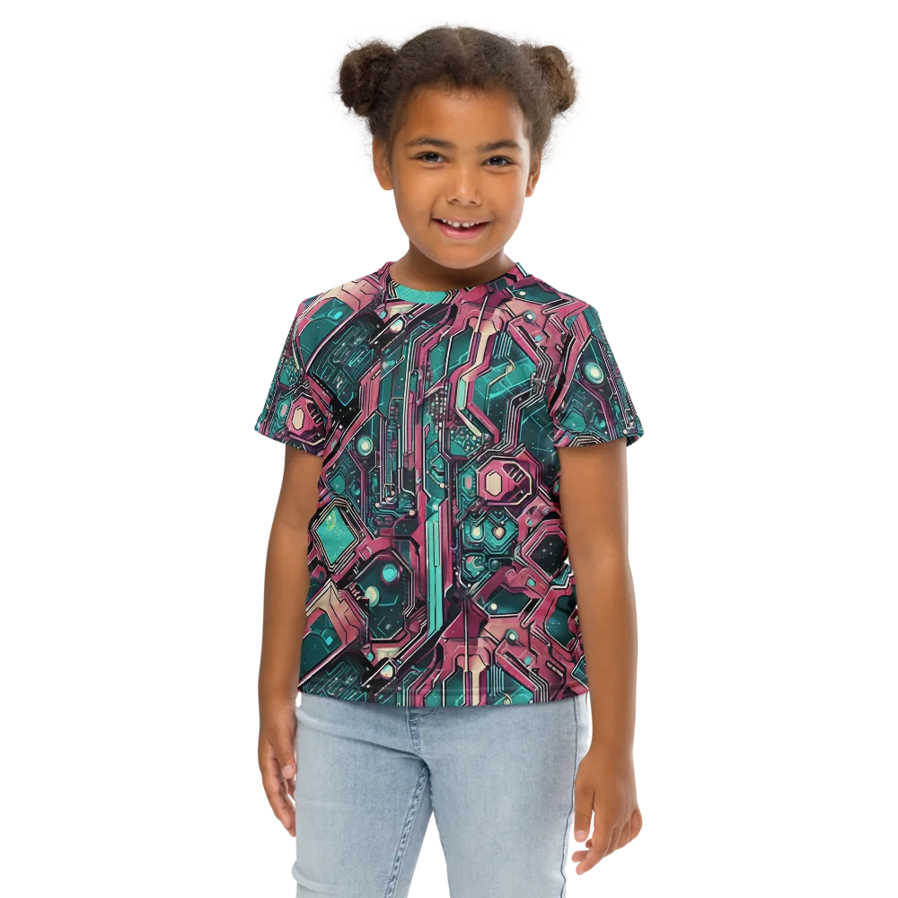 Magenta Mainframe on Kids Crew Neck T-Shirt — Front