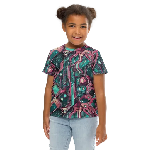 Magenta Mainframe on a Kids Crew Neck T-Shirt