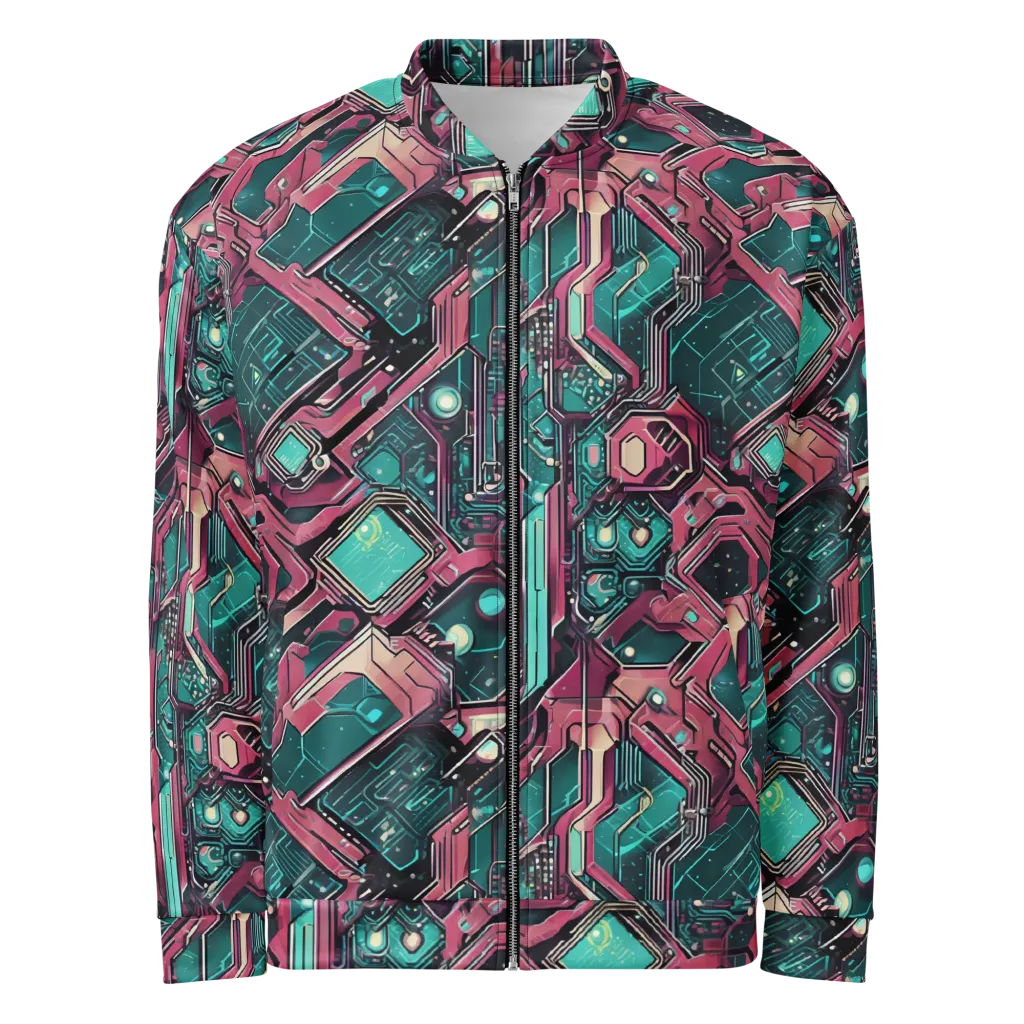 Magenta Mainframe on Bomber Jacket — Front