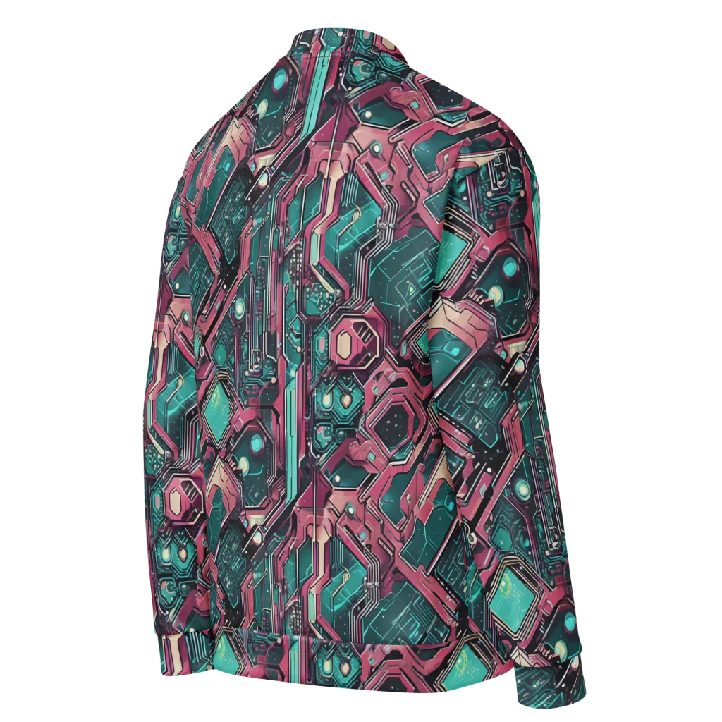 Magenta Mainframe on Bomber Jacket — Right Back