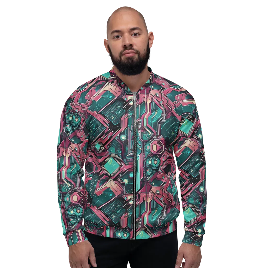 Magenta Mainframe on Bomber Jacket — Front