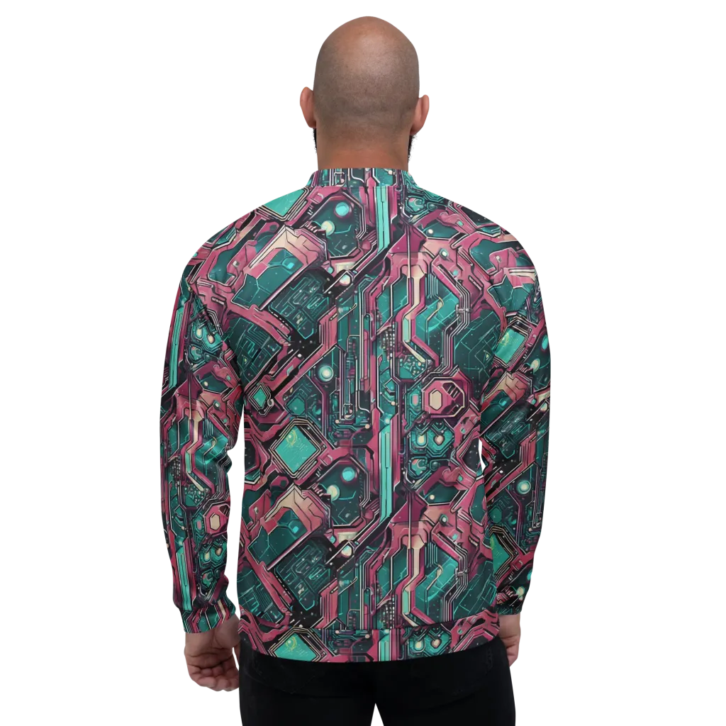 Magenta Mainframe on Bomber Jacket — Back