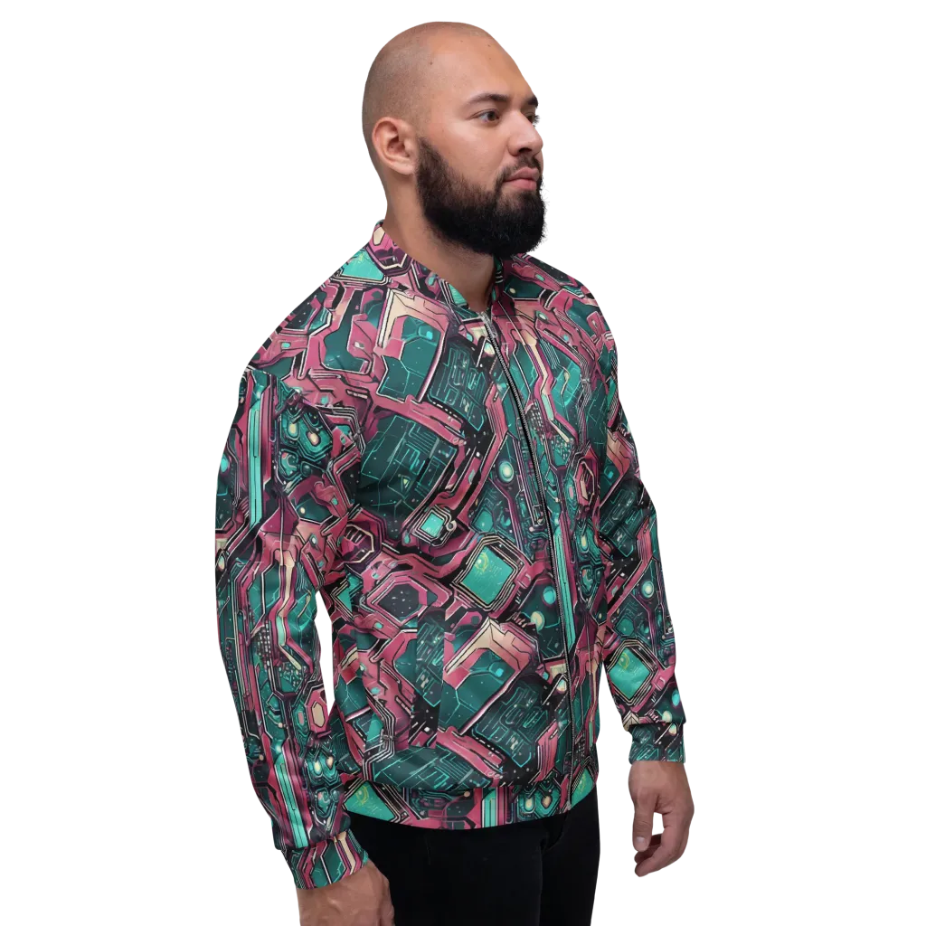 Magenta Mainframe on Bomber Jacket — Right