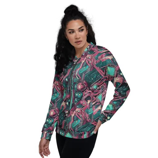 Magenta Mainframe on a Bomber Jacket