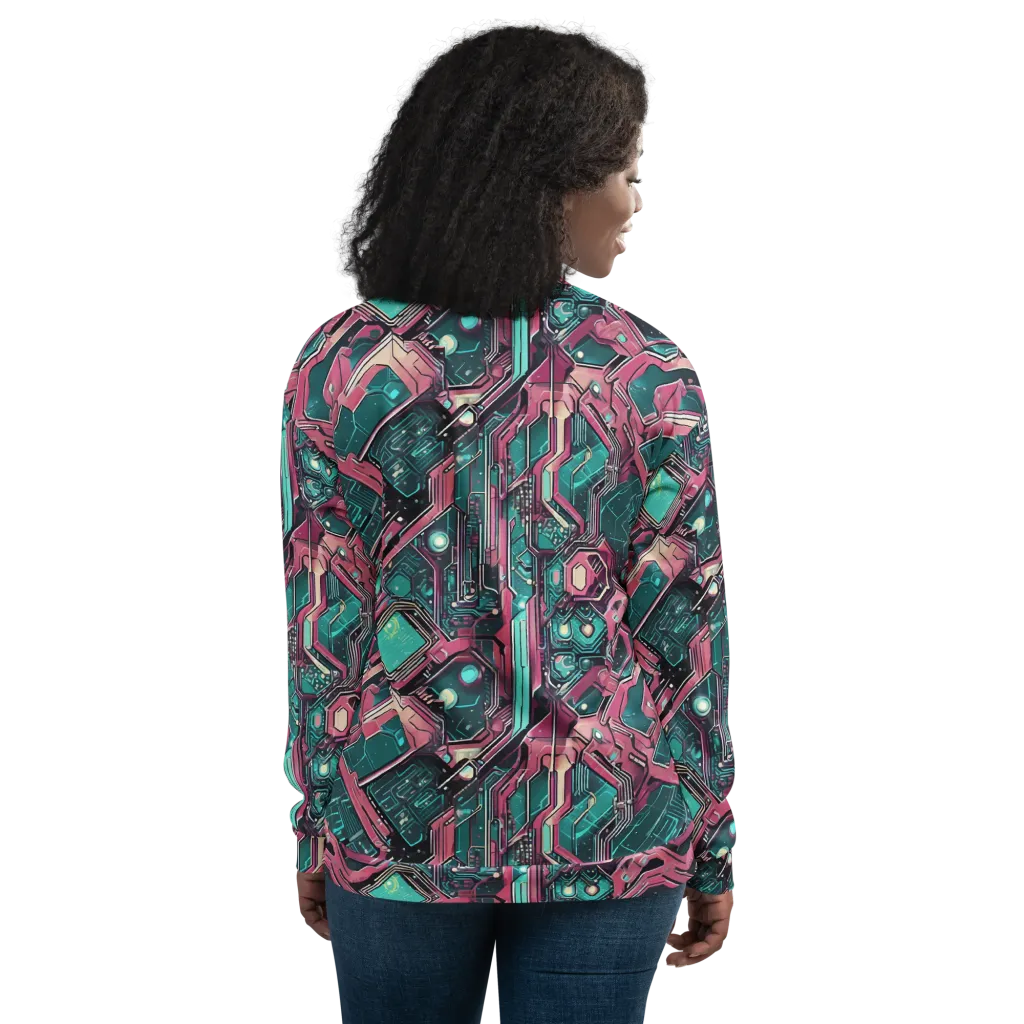 Magenta Mainframe on Bomber Jacket — Back