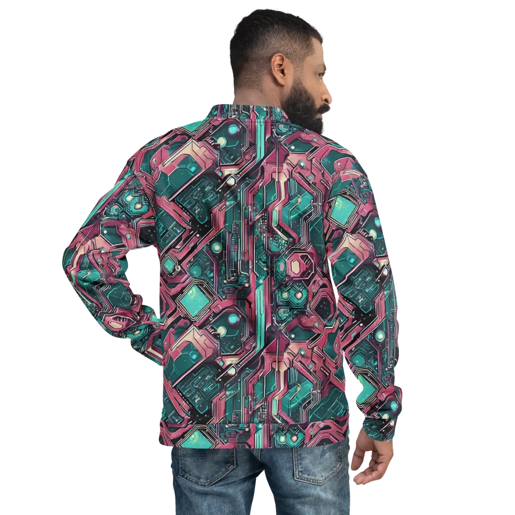 Magenta Mainframe on Bomber Jacket — Back