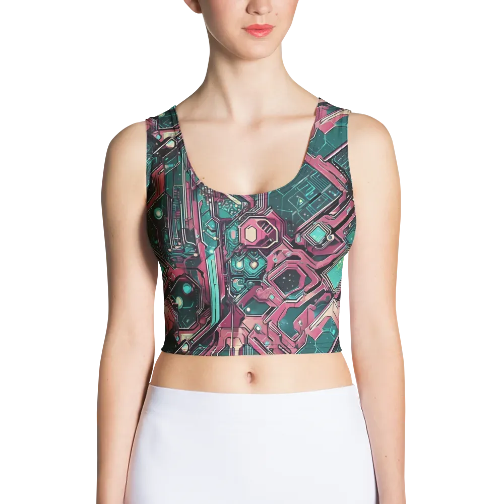 Magenta Mainframe on Crop Top — Front