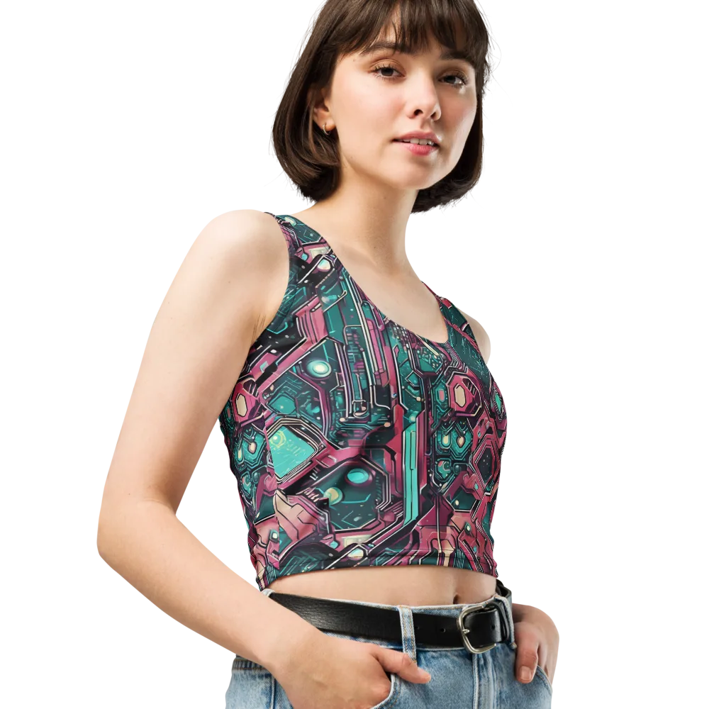 Magenta Mainframe on Crop Top — Right Front