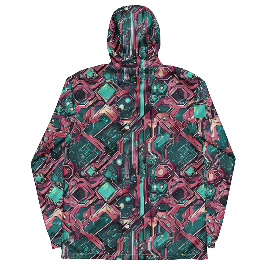 Magenta Mainframe on Men's Windbreaker — Back