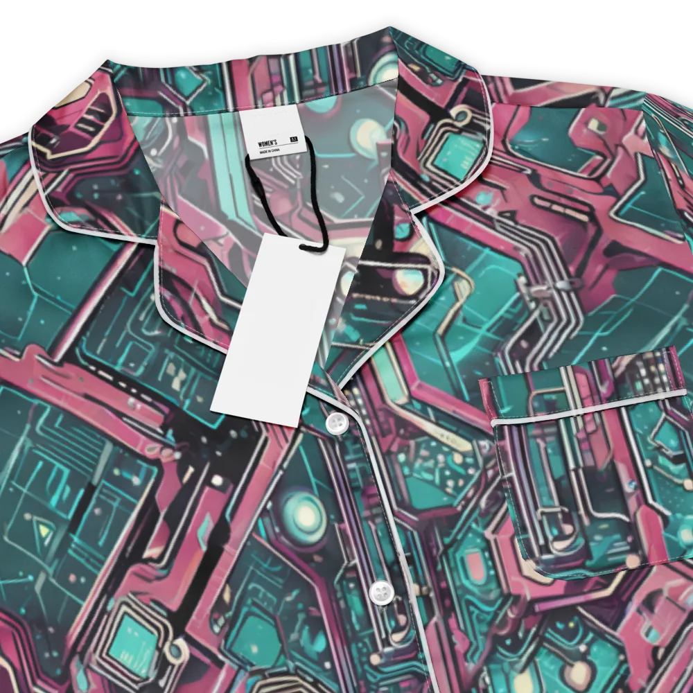 Magenta Mainframe on Women's Short Sleeve Pajama Top — Product details