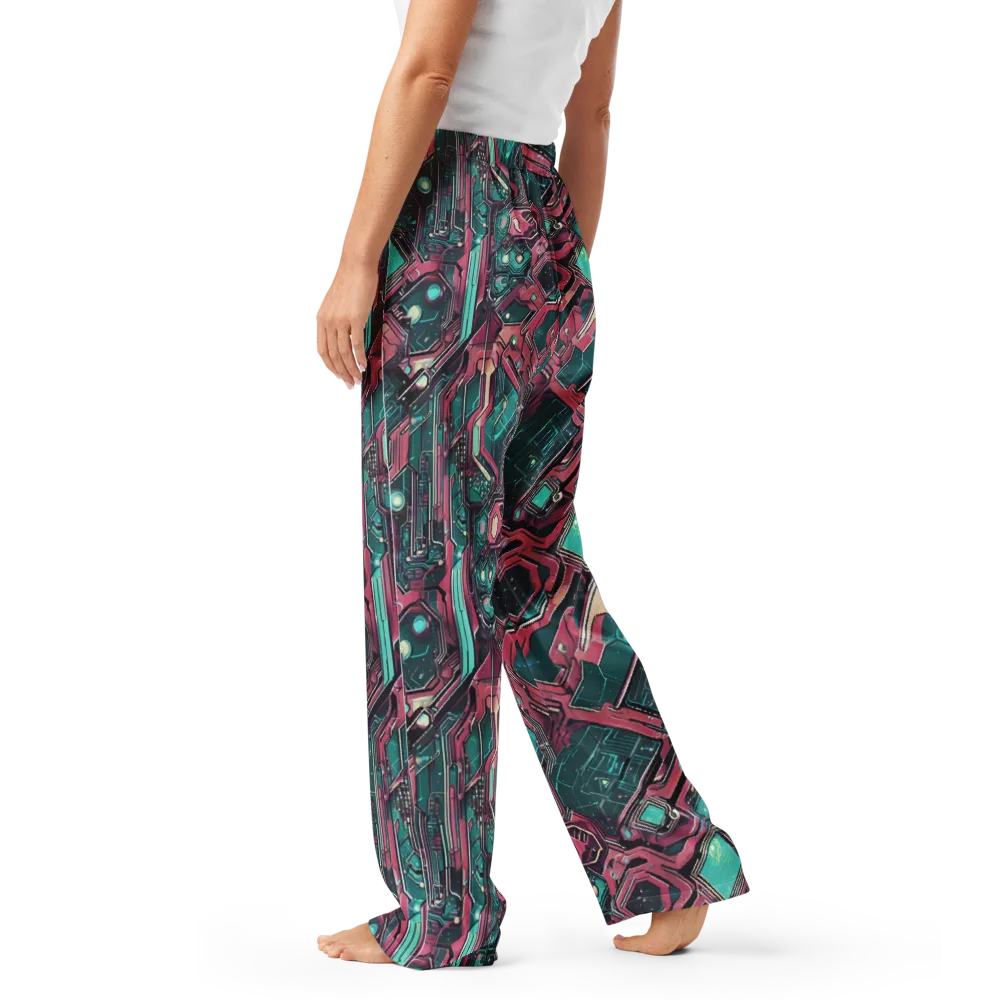 Magenta Mainframe on Women's Pajama Pants — Left