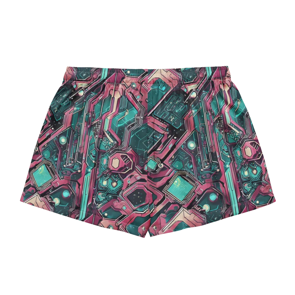 Magenta Mainframe on Women's Pajama Shorts — Back