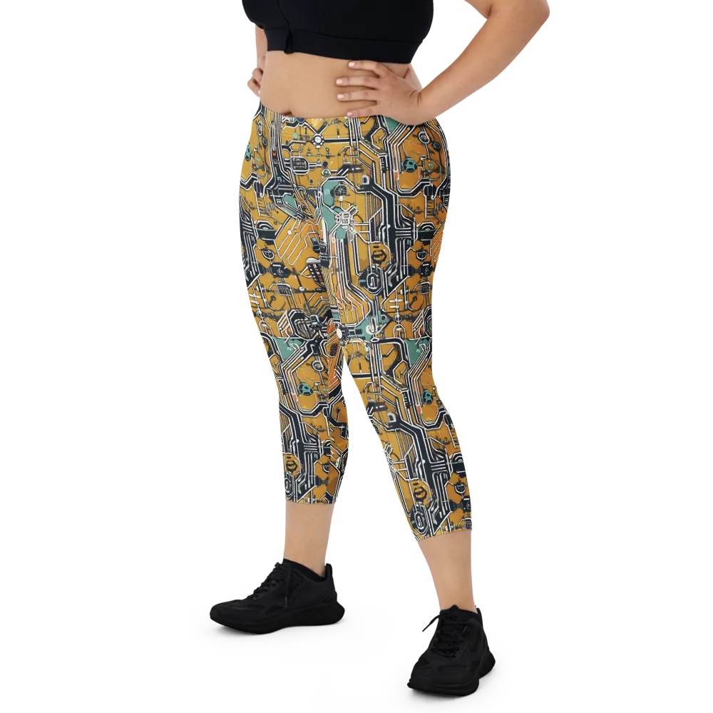Copper Circuitry on Capri Leggings — Front