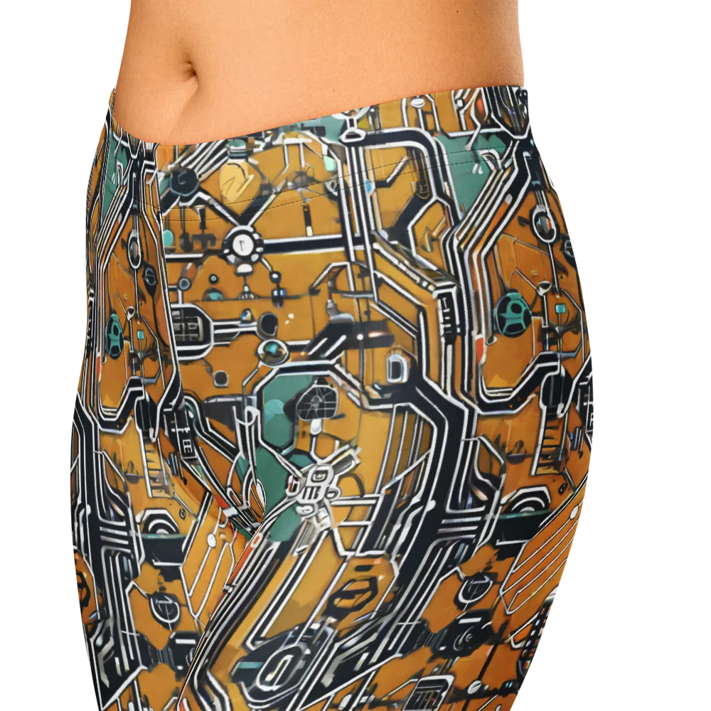 Copper Circuitry on Capri Leggings — Zoomed-in
