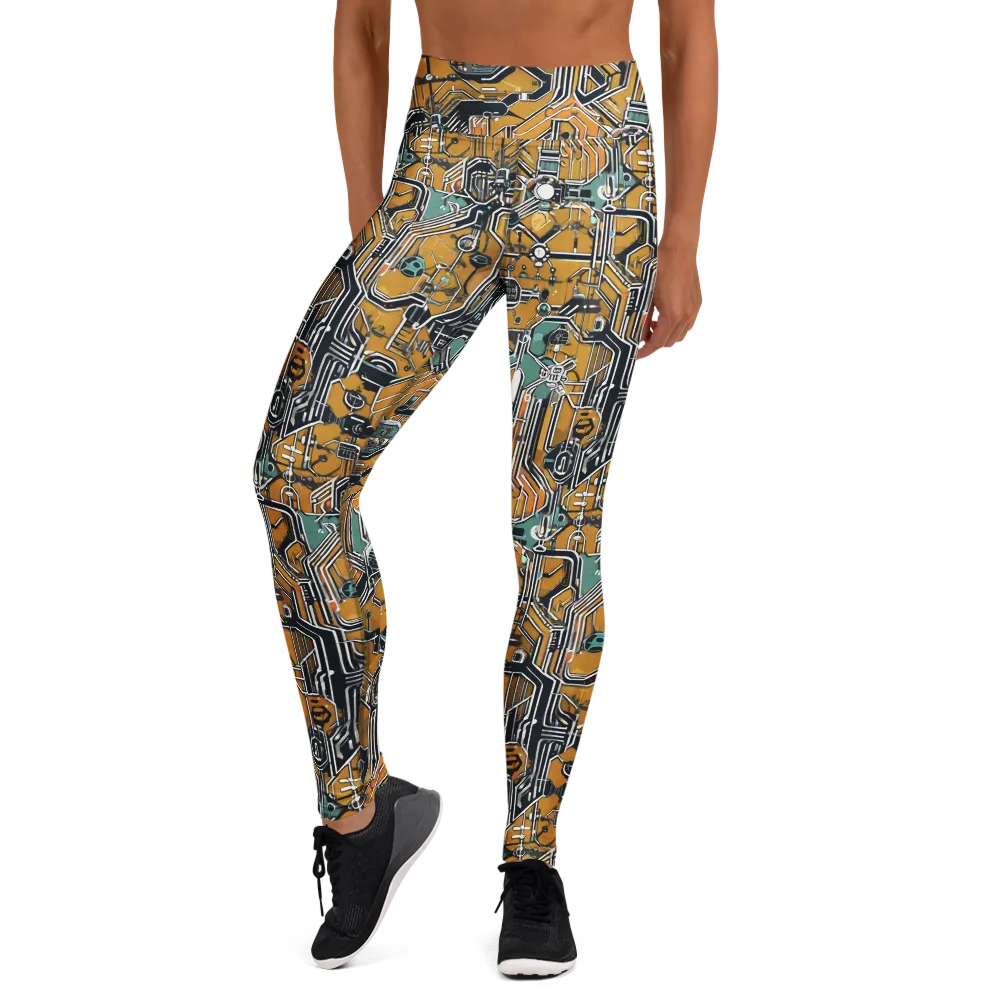 Copper Circuitry on Yoga Leggings — Front