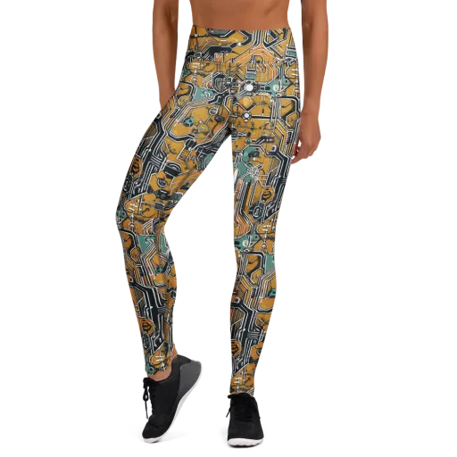 Copper Circuitry on a Yoga Leggings