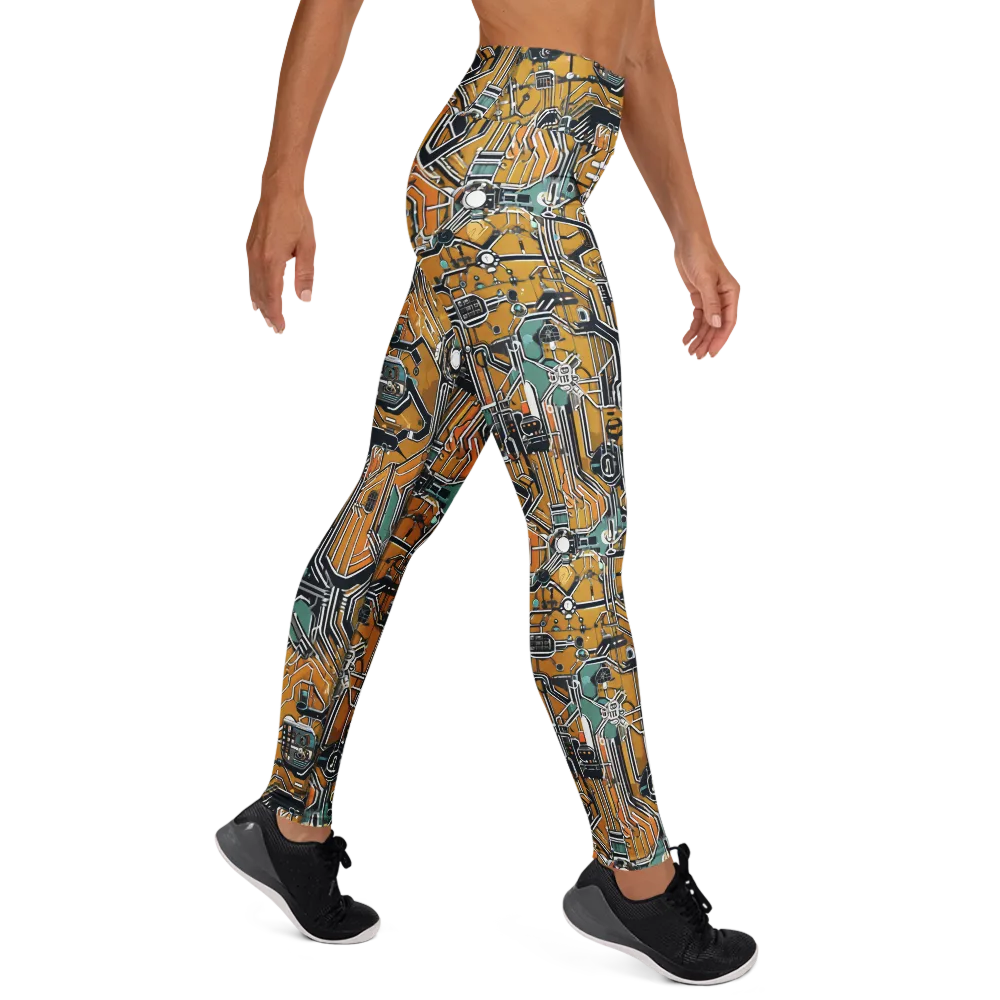 Copper Circuitry on Yoga Leggings — Right