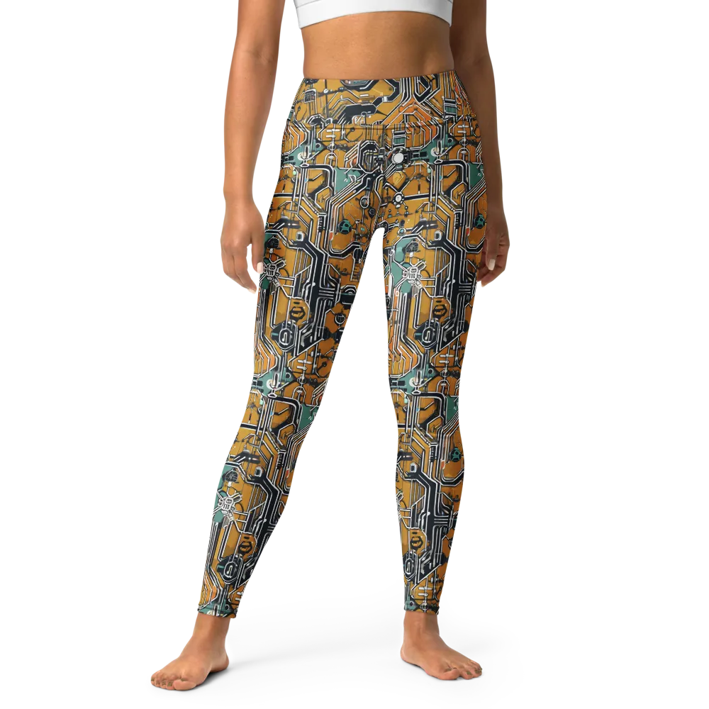 Copper Circuitry on Yoga Leggings — Front