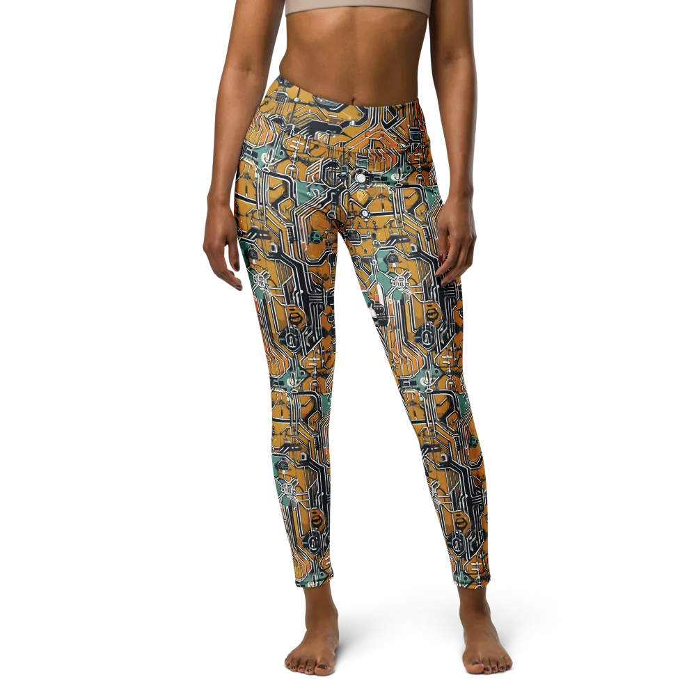 Copper Circuitry on Yoga Leggings — Front