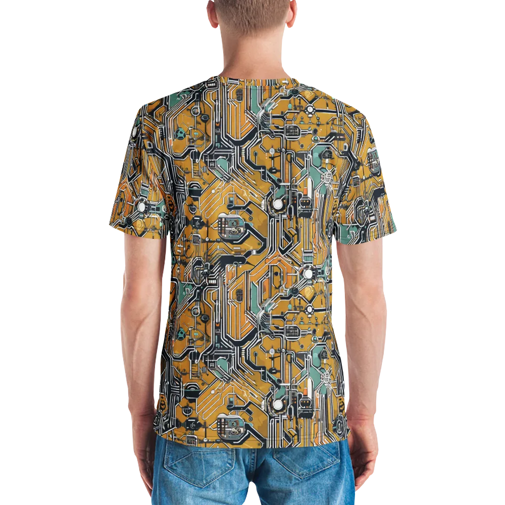 Copper Circuitry on Men's Crew Neck T-Shirt — Back