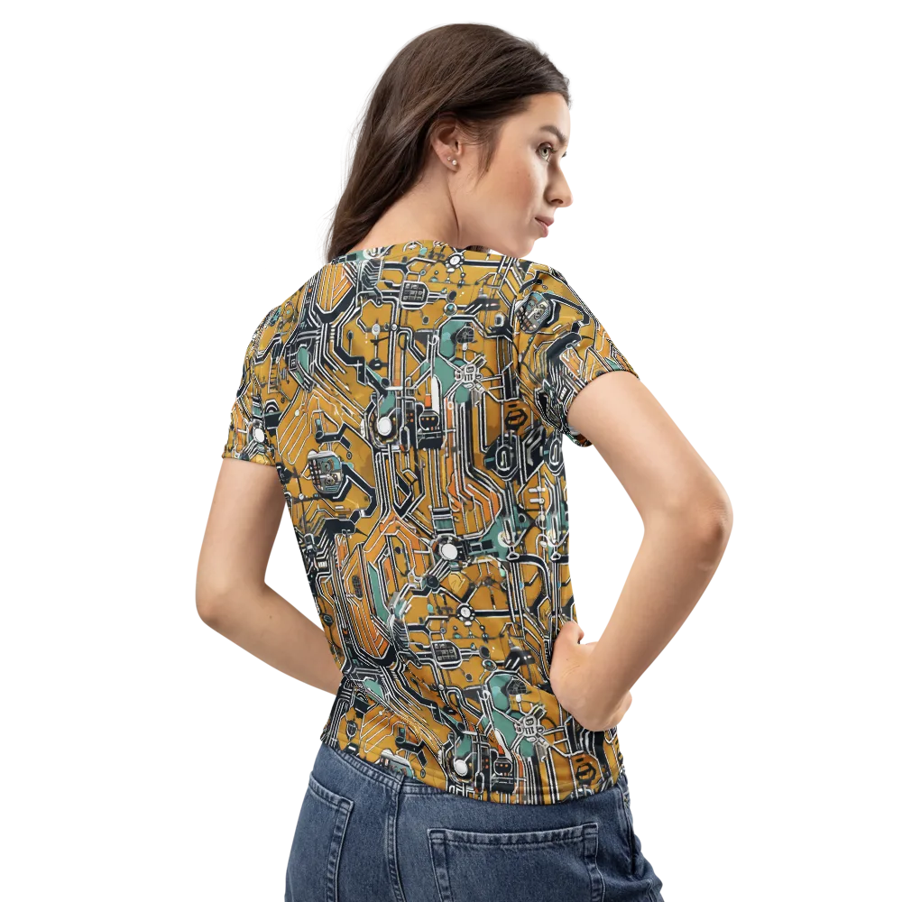 Copper Circuitry on Women's Crew Neck T-Shirt — Back