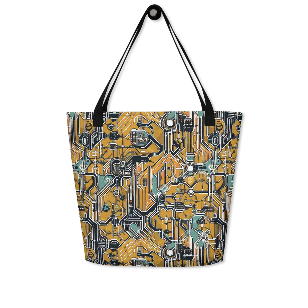Copper Circuitry on Large Tote Bag W/ Pocket — Front