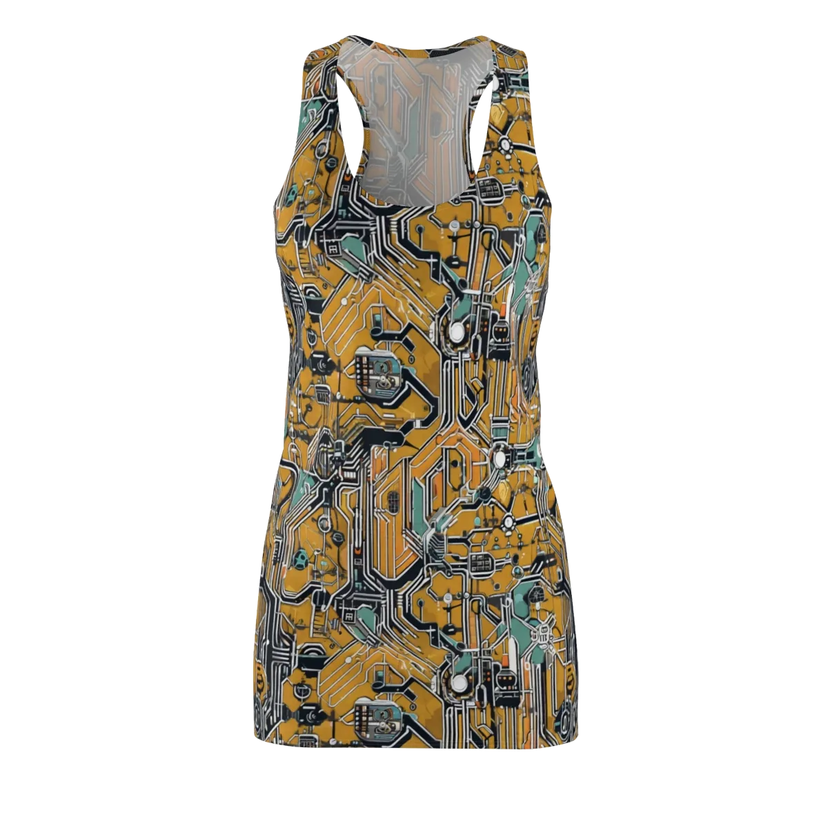 Copper Circuitry on Racerback Dress — Front