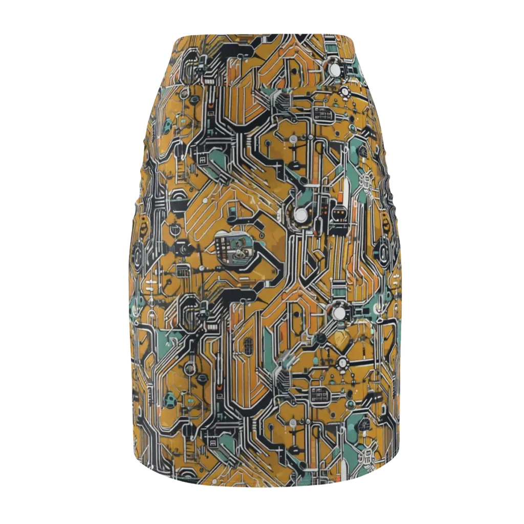 Copper Circuitry on Pencil Skirt — Back
