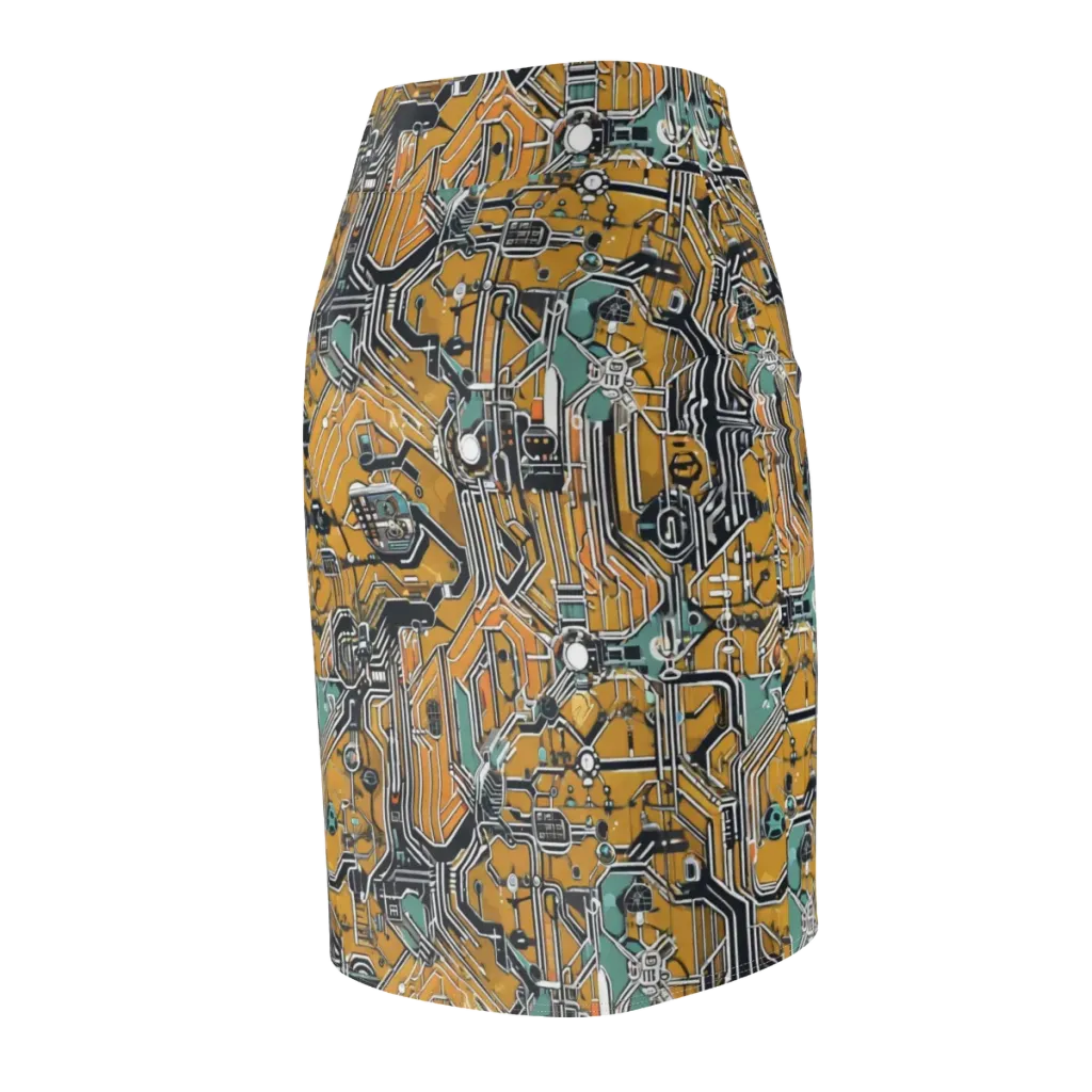Copper Circuitry on Pencil Skirt — Back Side