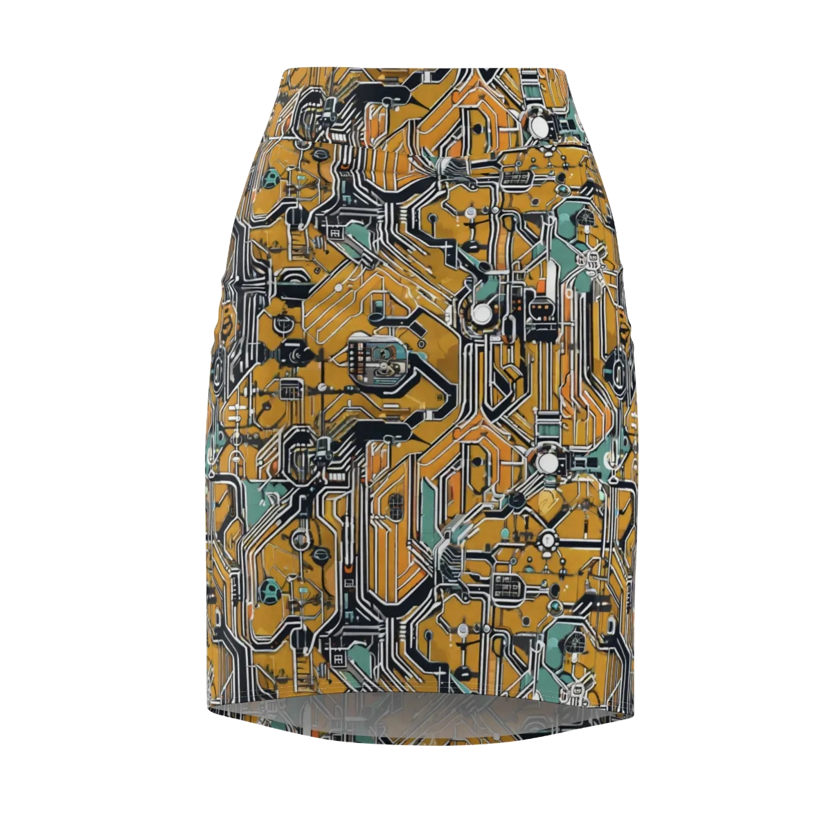 Copper Circuitry on Pencil Skirt — Front