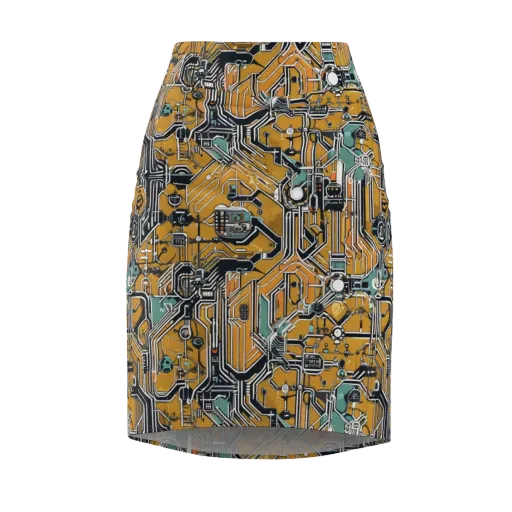 Copper Circuitry on a Pencil Skirt