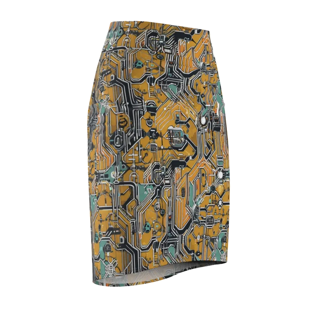 Copper Circuitry on Pencil Skirt — Front Side