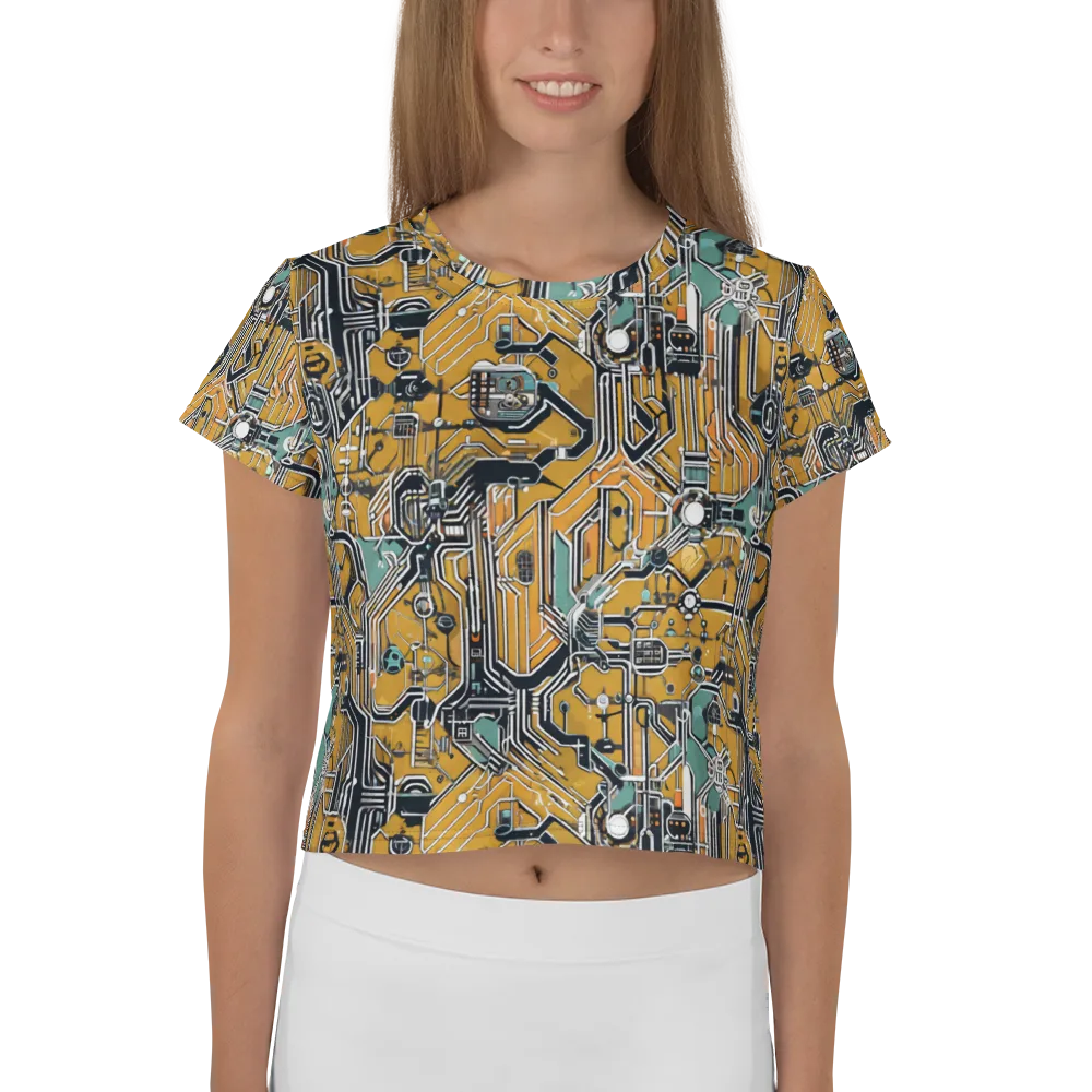 Copper Circuitry on Crop Tee — Front