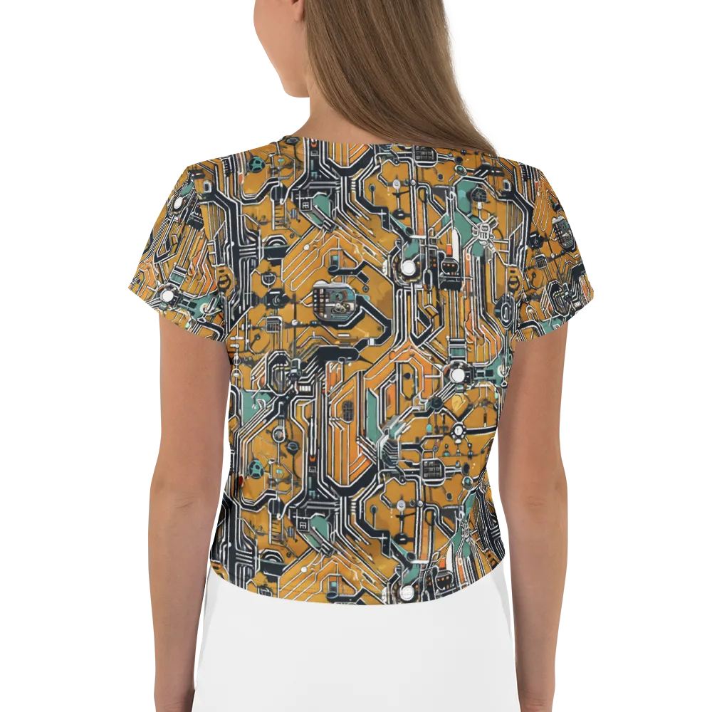 Copper Circuitry on Crop Tee — Back