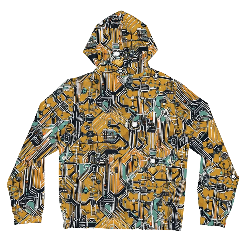 Copper Circuitry on Women's Full-Zip Hoodie — Back