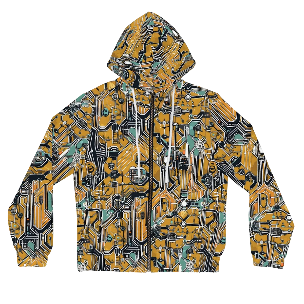 Copper Circuitry on Women's Full-Zip Hoodie — Front