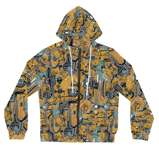 Copper Circuitry on a Women's Full-Zip Hoodie