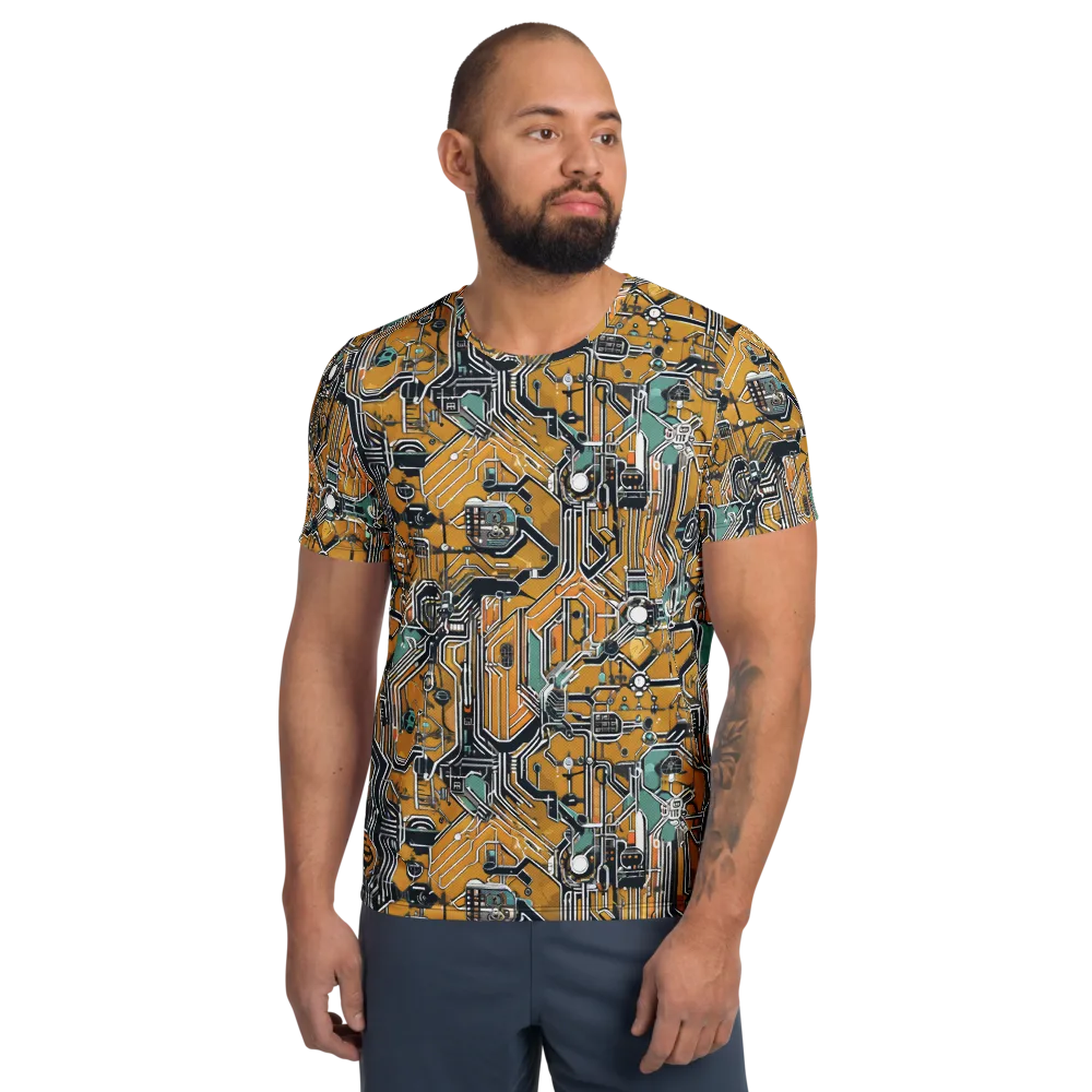 Copper Circuitry on Men's Athletic T-Shirt — Front