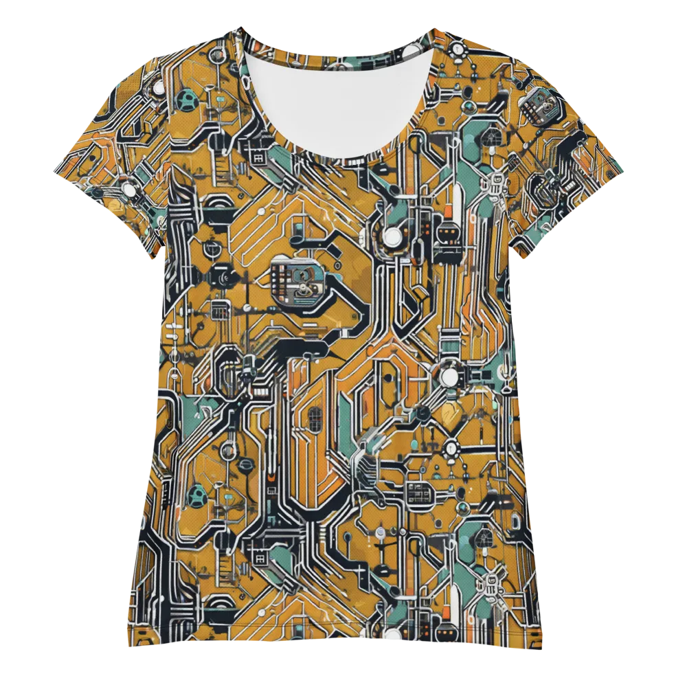 Copper Circuitry on Women's Athletic T-Shirt — Front