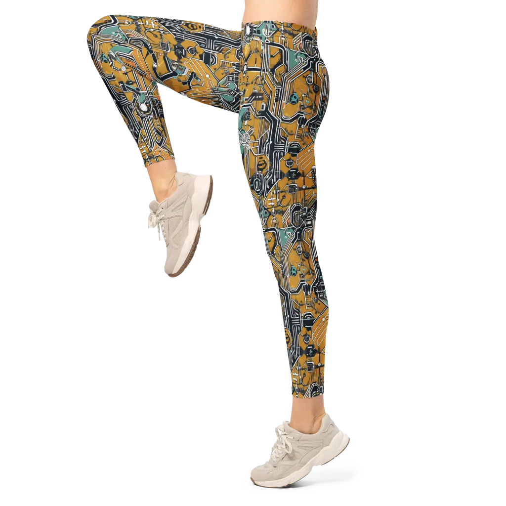 Copper Circuitry on Leggings — Left