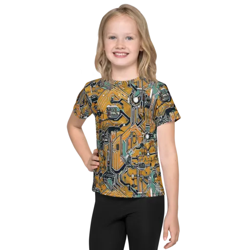 Copper Circuitry on a Kids Crew Neck T-Shirt