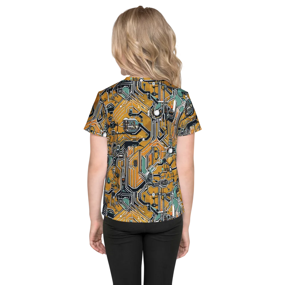 Copper Circuitry on Kids Crew Neck T-Shirt — Back