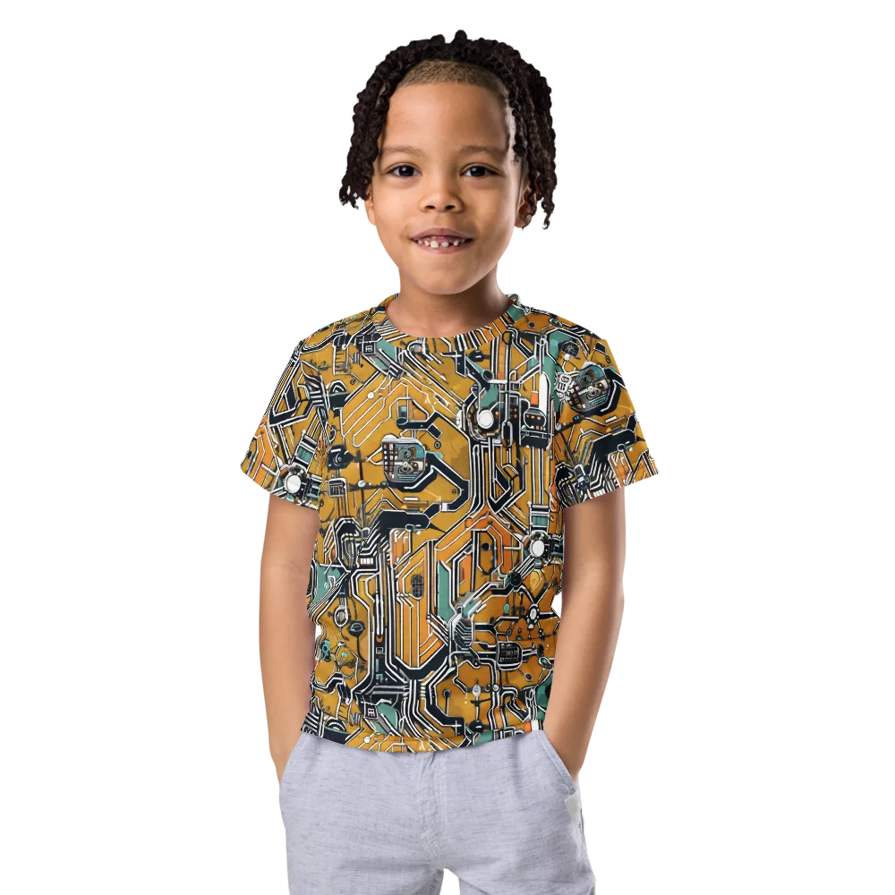 Copper Circuitry on Kids Crew Neck T-Shirt — Front