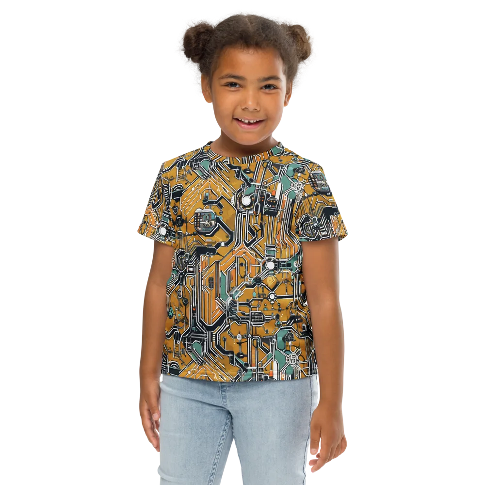 Copper Circuitry on Kids Crew Neck T-Shirt — Front
